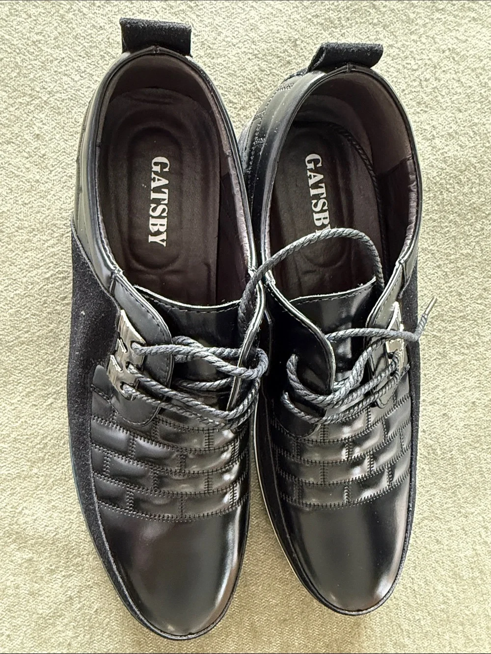 Gatsby Men's Derby Shoes with Black sz15
